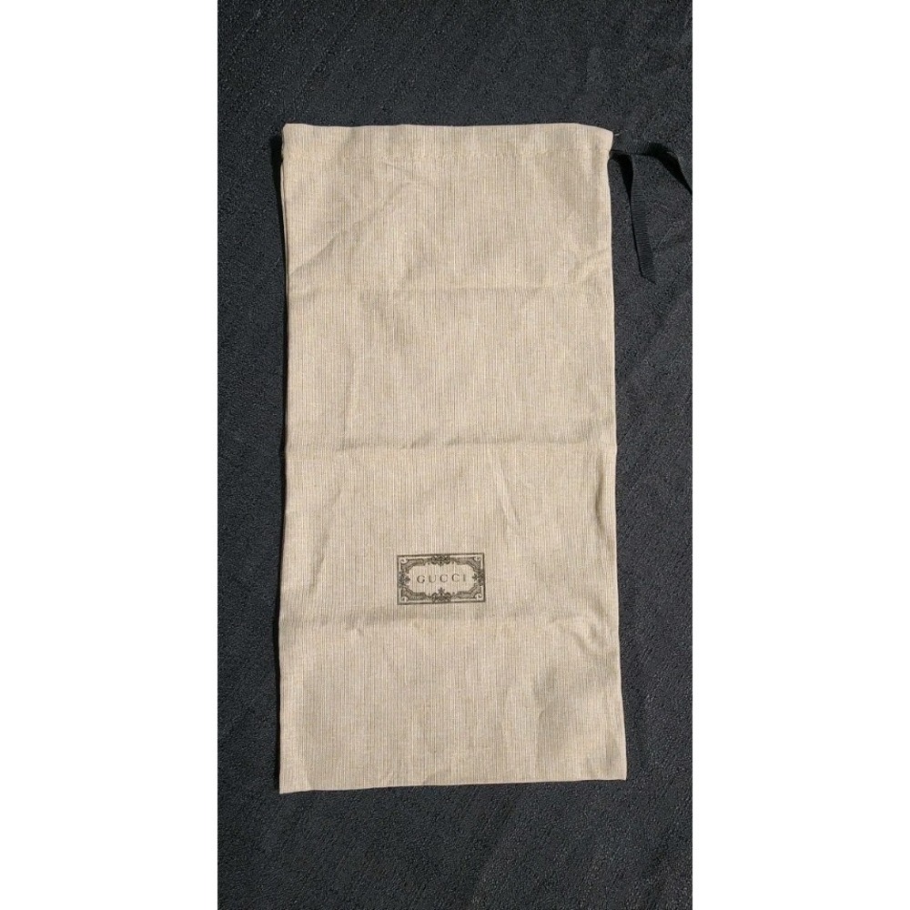 Authentic Gucci Dust Bag Cover Drawstring 8X17.5in Tanβ Cotton Designer